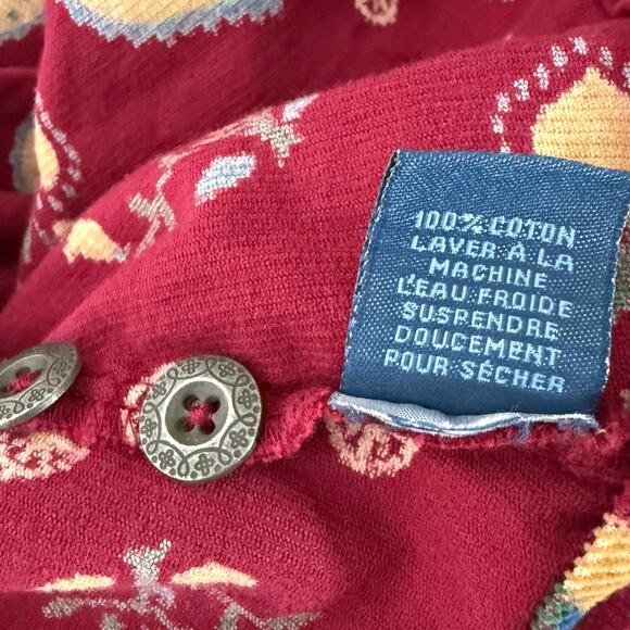 April Cornell Cottagecore Corduroy Dress | Artsy Floral Pockets Boho | Medium - Picture 8 of 10